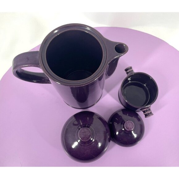 Vintage Ceramano MOD coffee pot, sugar bowl, purple West Germany Ceramano, set - Picture 7 of 10
